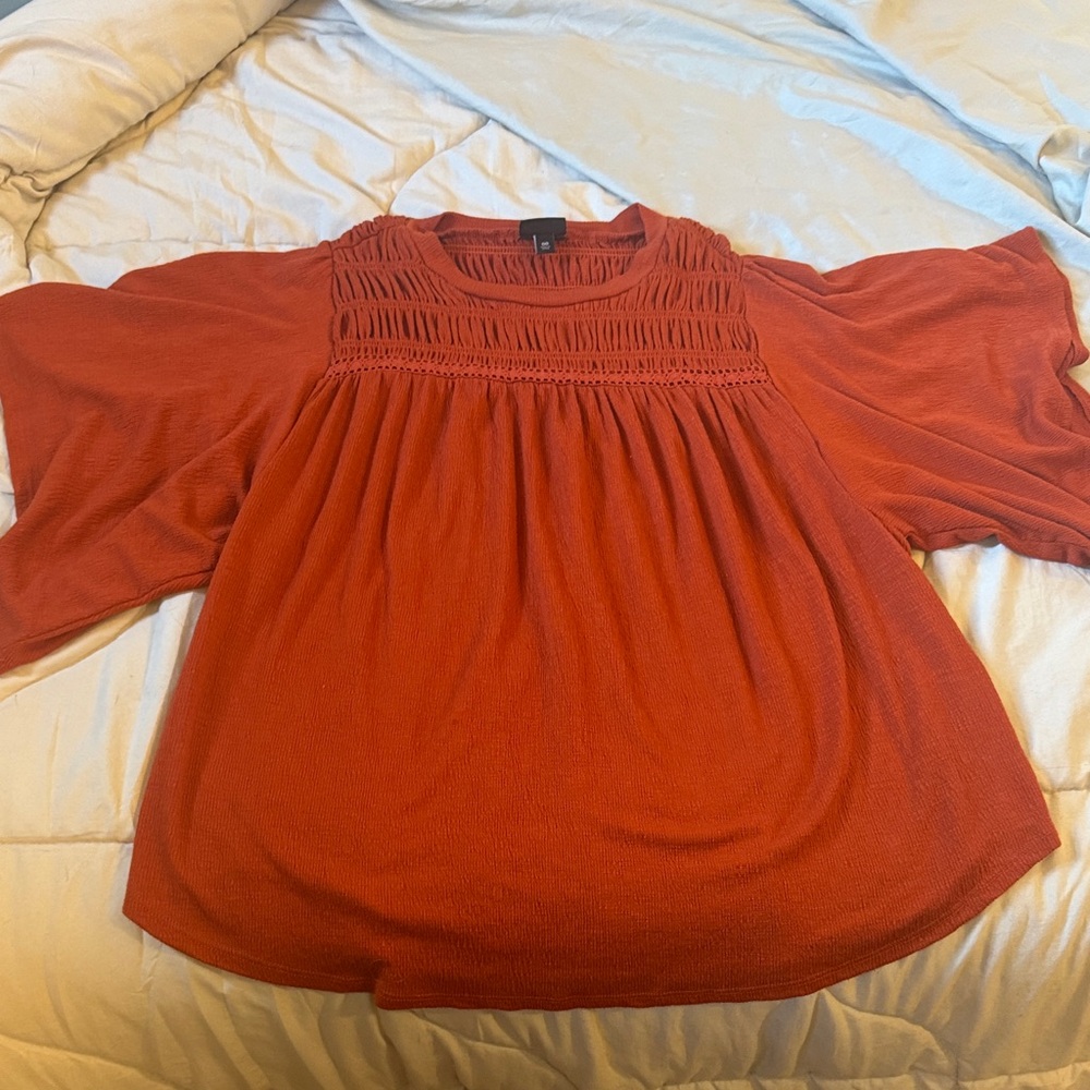 Torrid Rust Smocked Blouse